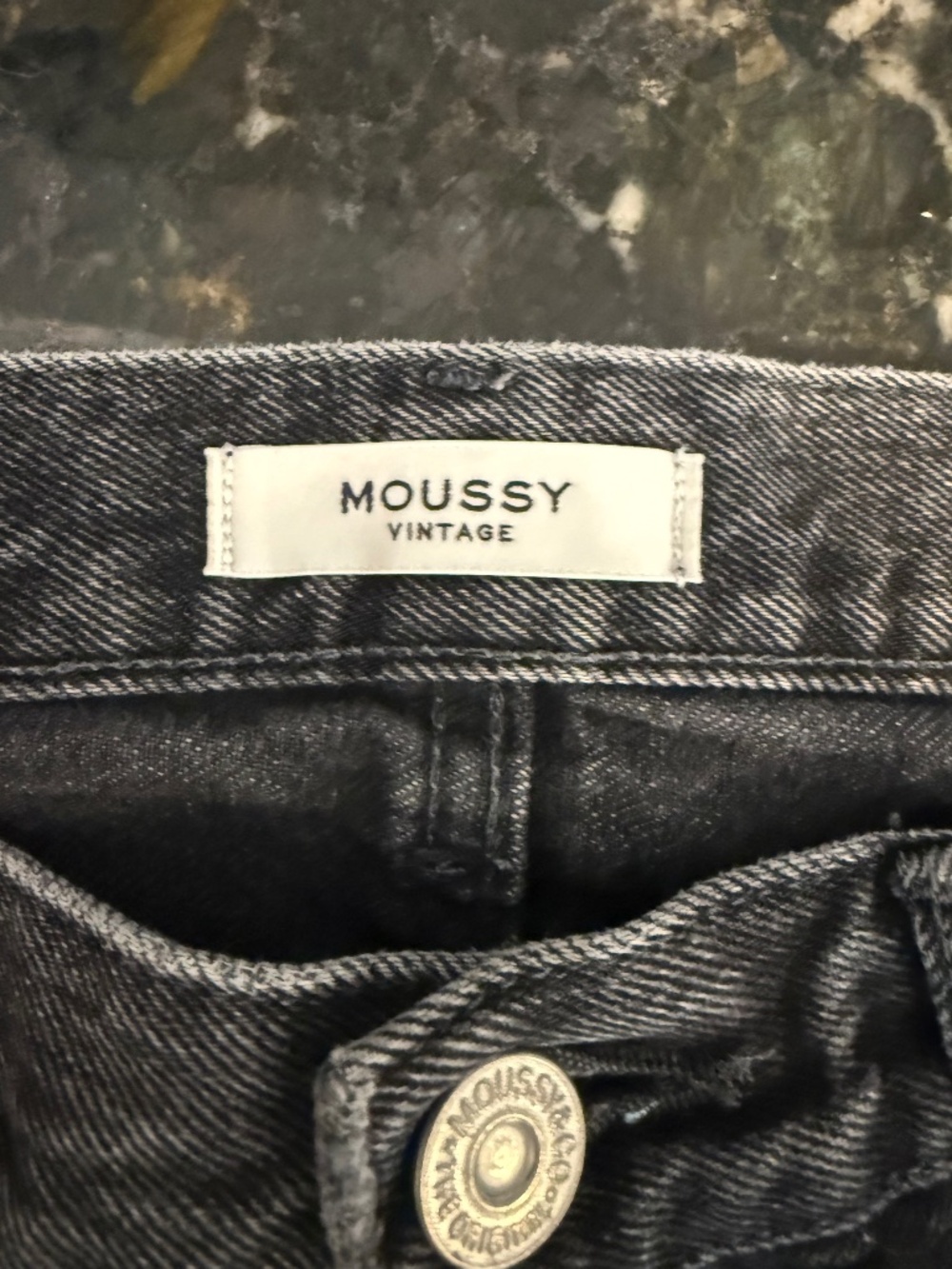 Moussy Vintage Distressed Black Jeans Size 27